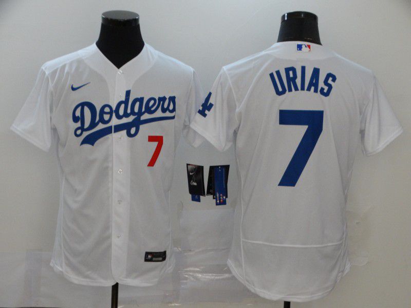 Men Los Angeles Dodgers #7 Urias White Nike Elite MLB Jerseys